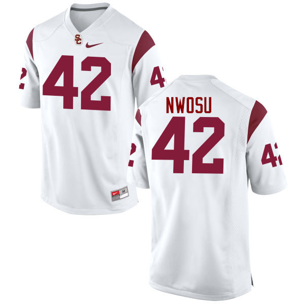 Men #42 Uchenna Nwosu USC Trojans College Football Jerseys-White